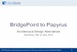 BridgePoint to Papyrus - Executable UMLBridgePoint to Papyrus Architectural Design Alternatives Workshop, 24th of June, 2016 ... Textual editor for UML models 3. Persistence format