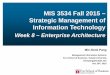 MIS 3534 Fall 2015 – Strategic Management of Information ......MIS 3534 Fall 2015 – Strategic Management of Information Technology. Week 8 – Enterprise Architecture. Min-Seok