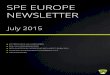 SPE EUROPE NEWSLETTER€¦ · SPE is an individual member organization for plastics professionals, helping people and companies in . the plastics industry to succeed by spreading