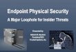 Endpoint Physical Security...Why the Problem? Opposing Cultures Information Technology C4I dynamic technology driven speed of light virtual on-line expands access Physical Security