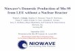 Niowave’s Domestic Production of Mo-99 from LEU without a ...mo99.ne.anl.gov/2016/pdfs/presentations/S6P2_Presentation_Grimm.pdfNiowave’s Domestic Production of Mo-99 from LEU