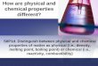 How are physical and chemical properties different? · 2017-08-22 · How are physical and chemical properties different? S8P1d. Distinguish between physical and chemical properties
