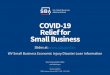 COVID-19 Relief for Small Business€¦ · Example: For Apr 15-Jun 15, you use PPP funds for payroll this payroll period. If you have an EIDL loan, too then you must use the EIDL