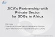 JICA’s Partnership with Private Sector for SDGs in Africa€¦ · JICA supports small start- up companies with innovative technologies such as Digital Grid Solutions, a venture