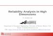 Reliability Analysis in High Dimensionsengweb.swan.ac.uk/~adhikaris/fulltext/presentation/tal15.pdfLimitation of current methods in high dimension Asymptotic distribution of quadratic