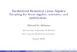 Randomized Numerical Linear Algebra: Sampling for linear ... · Motivated by data problems, recent years have witnessed many exciting ... Mahoney (UC Berkeley) RandNLA Sampling August