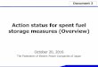 Action status for spent fuel storage measures (Overview) · 2020-04-15 · 1 Status of response to spent fuel storage measures Thursday, October 20, 2016 FEPC 1. Introduction In the