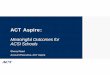 ACSI ACT Aspire Meaningful Outcomes for ACSI Schools 5-23-2018Files/ACT_05 … · grade and content area for grades 3–8 in English, math, reading, and science • Format: Fixed-format,