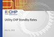 Utility CHP Standby Rates · unplanned generator outage Maintenance power during scheduled generator service Economic replacement power when it costs less than on -site generation