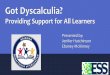 Got Dyscalculia?! Providing Support for All Learners€¦ · Dyscalculia Manifestations: 1. Reasoning. 2. Working Memory. 3. Language Understanding* 4. Spatial Cognition. 5. Enumeration