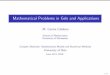 Mathematical Problems in Gels and Applications€¦ · Mathematical Problems in Gels and Applications M. Carme Calderer School of Mathematics University of Minnesota Complex Materials: