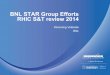 BNL STAR Group Efforts RHIC S&T review 2014...BNL STAR Heavy Ion Group BNL STAR group dual mission: • Support for the existing detector systems, along with development of new detector