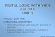DIGITAL LOGIC WITH VHDL - dllamocca.orgdllamocca.org/VHDL_Workshop/Unit 4.pdf · However, it is best to describe the Full Adder as a block in a separate file (full_add.vhd), then