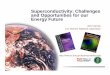 Superconductivity: Challenges andO t iti fd Opportunities ... · Outline The Energy Challenge • Electricity Distribution and the 21st Century Grid Potential for Superconductivity