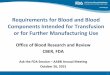 Requirements for Blood and Blood Components Intended for ......Requirements for Blood and Blood Components Intended for Transfusion or for Further Manufacturing Use Office of Blood