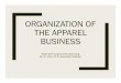 ORGANIZATION OF THE APPAREL BUSINESS ADM 4307/Wk1 Man… · shoes, and accessories. Scope of the Fashion Industry – It is not a clearly defined entity. – It is a complex of many