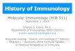 History of Immunology - Buffalo, NY | Roswell Park ... · 9/1/2015  · History of Immunology Molecular Immunology (MIR 511) September 1, 2015 Sharon S. Evans, Ph.D. Department of