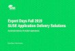 Expert Days Fall 2019 SUSE Application Delivery Solutions · # Allow Apache to access Vitess/Mysql in pods [1,2]-2 iptables –i eth0 p tcp dport 3306 s ${IP1-1} d 2} ... Stratos
