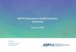 ASPPH Population Health Initiative: Overview · • Spring 2016: survey was drafted, refined, and tested by the Population Health Leadership Group • Survey contained eight questions