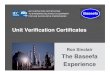 Unit Verification Certificates - IECEx · Baseefa recommendation - ATEX The work for Unit Verification is only slightly less than for EC-Type Examination plus Product Verification