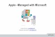 Apple –Managed with Microsoft - MacSysAdmindocs.macsysadmin.se/2013/pdf/Mac4Ent-MacSysAdmin180913.pdf · – Retaining Apple user experience and Apple consumer faced services •