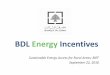 BDL Energy Incentives · BDL Energy Incentives Sustainable Energy Access for Rural Areas, BIEF September 22, 2016 . National Energy Efficiency and Renewable Energy Action - Energy