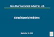Global Generic Medicines · pharmaceutical business; potential restrictions on our ability to engage in additional transactions or incur additional indebtedness as a result of the