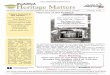 Heritage Matters · Heritage Matters is the Newsletter of the Redditch Local History Society Volume 6-06 Society Objectives The Redditch Local History Society was formed at the end