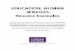EDUCATION, HUMAN SERVICES Resume Examples · Resume Examples This packet includes sample resumes for the Education, Human Services Career Community. These are examples of good practices