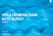 Viola Desmond Bank Note Survey Report · 2019-05-02 · The . Bank of Canada . unveiled a new . $10 bank note . featuring a portrait of Viola Desmond on March 8, 2018. This bank note