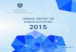 ANNUAL REPORT ON DONOR ACTIVITIES 2015 · The 2015 Annual Report on Donor Activities presents the official figures of the development assistance to the Republic of Kosovo covering
