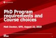 PhD Program requirements and Course choices · 2019-08-22 · RouvenEssig, Theoretical Particle Physics, PHY 612 Warren Siegel, String Theory, PHY 622 Peter van Nieuwenhuizen, Introduction