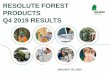 RESOLUTE FOREST PRODUCTS Q2 2018 RESULTS · Q1 2018 Q2 2018 Q3 2018 Q4 2018 Q1 2019 Q2 2019 Q3 2019 Q4 2019 Inventory (000's mt) World shipments of chemical pulp vs. 20183 – Hardwood