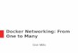 Docker Networking: From One to Manyfiles.meetup.com/18366808/Docker Networking - From One to Many.… · New Features in Docker 1.9/1.10: The docker network commands Multiple user-defined