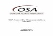 OSA Assembly Representative Packet€¦ · OSA has a history of defending its role in shared governance. In 1977, OSA won a landmark student-governance case, OSA v. Board of Regents,