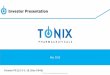 Long Investor Deck - Equisolvecontent.equisolve.net/tonixpharma/media/83c947e1674bc24a... · 2020-04-09 · December 31, 2017, as filed with the Securities and Exchange Commission