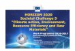 HORIZON 2020 Societal Challenge 5 Climate action ...€¦ · HORIZON 2020 Societal Challenge 5 "Climate action, Environment, Resource Efficiency and Raw Materials" Wanda GAJ, Climate