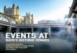EVENTS AT...Venues O VerView 56 cAPAcities 60 we’d lOV e tO m eet yO u 62 Our Venues 4 Assembly Rooms 8 Ball Room 12 Tea Room 13 Great Octagon 14 Card Room 15 Fashion Museum 15 Roman