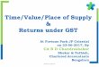 Time/Value/Place of Supply Returns under GSTTime/Value/Place of Supply & Returns under GST At Fortune Park JP Celestial on 23-06-2017, By CA B D Chandrashekar Shekar & Yathish, Chartered