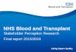 NHS Blood and Transplant - Microsoft...blood donation, ensuring a safe and sufficient supply of blood, encouraging organ donation and ensuring a safe and sufficient supply of organs