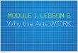 MoDuLe 1, lEsSoN 2 - Amazon S31+lesson+2.pdf · 2015-06-10 · MoDuLe 1, lEsSoN 2 Why the Arts WORK Wednesday, June 3, 15. WhAt yOu’Ll lEaRn: ... translations, reflections and rotations