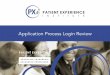 Application Process Login Review · Application Process Login Review V 7.6.15 . Step 1 – Landing Page ... To get started you will click the blue “Login” button on the top right