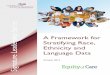 A framework for stratifying race, ethnicity and language data · 2014-10-28 · 2 A Framework for Stratifying Race, Ethnicity and Language Data Acknowledgments The Health Research