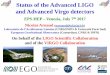 Status of the Advanced LIGO and Advanced Virgo …...2017/07/07  · Michelson interferometer → Compare light travel time in the arms Best sensitivity around dark fringe Incident