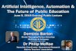 Artificial Intelligence, Automation & The Future of Public ... · Artificial Intelligence, Automation & The Future of Public Education June 5, 2019 Evening Public Lecture ... Effective