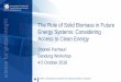 The Role of Solid Biomass in Future Energy Systems ... · The Role of Solid Biomass in Future Energy Systems: Considering Access to Clean Energy Shonali Pachauri Bandung Workshop