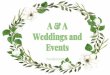 Provided services · Pages 20-24 Pages 20-24 Pages 25-29 Pages 30-36 Pages 37-40 Pages 41-44 Pages 45-46. A & A Weddings and Events is a business ... bouquet during ceremony ... Hand
