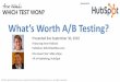 What’s Worth A/B Testing? - HubSpot | Inbound Marketing, Sales, … · 2017-10-09 · n=505; survey conducted August2010 ©2010 Online Marketing Connect Aprimo & WhichTestWon com