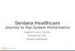Sentara Healthcare - Becker's Hospital Review · Sentara Healthcare 130 Year Not-for-Profit Mission 3 States Served 4 Medical Groups 1,000+ Affiliated Physicians 12 Hospitals 500,000