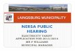 NERSA PUBLIC HEARING · nersa public hearing electricity tariff application for 2013/2014 mr p williams municipal manager laingsburg municipality. contents 1. background 1. where